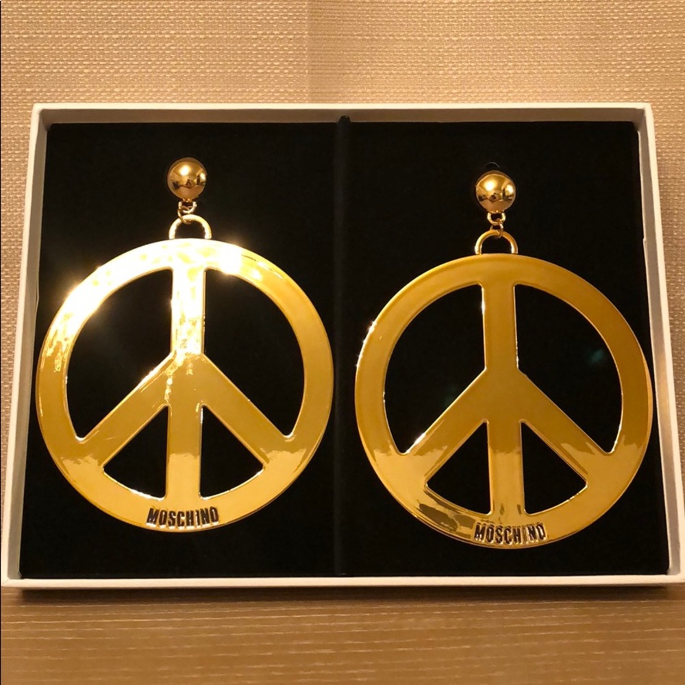 H&M x MOSCHINO Gold Plated Earrings BRAND NEW